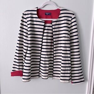 Saint James Black and White Striped Blazer